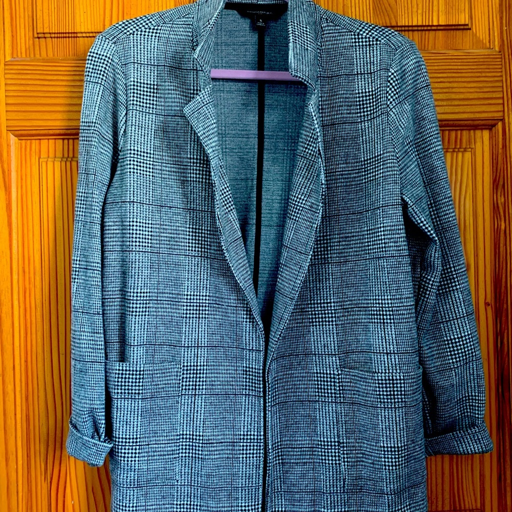 Banana Republic Lightweight Blazer Blk & White S/M